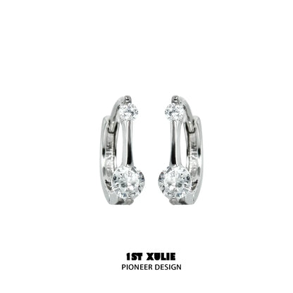 Elegant zircon stud earrings for women featuring a classic design with sparkling stones