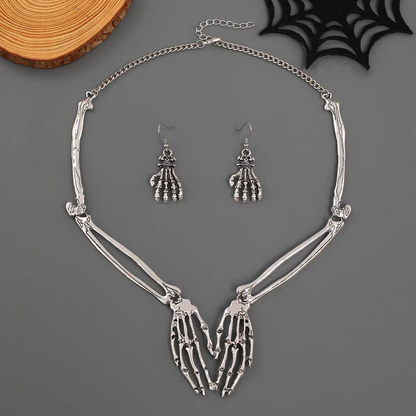 Punk Skull Hand Necklace