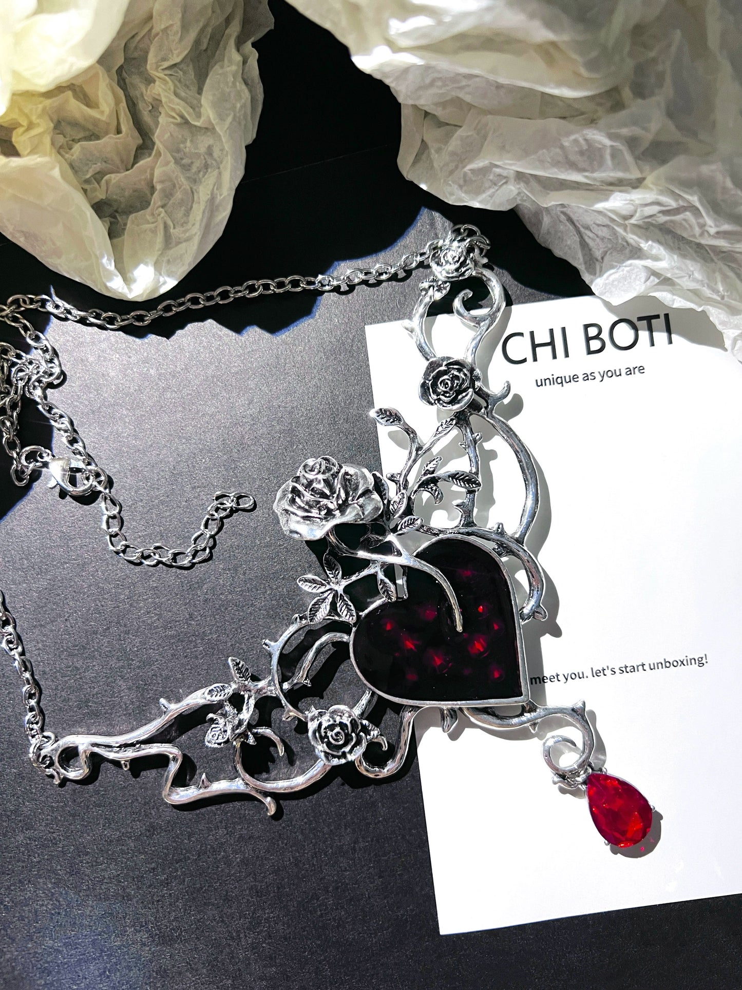 "Heart of Thorns" Dark Goth Necklace