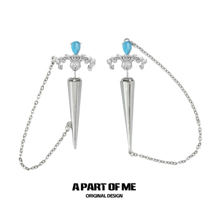 Crying Sword Piercing Stud Earrings
