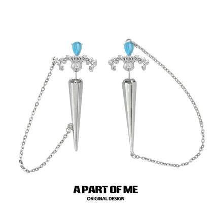 Crying Sword Piercing Stud Earrings