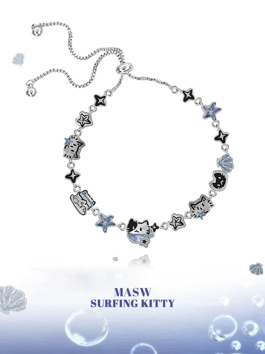 Denim Blue Cat Bracelet