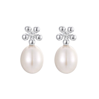 Island Flower Pearl Earrings