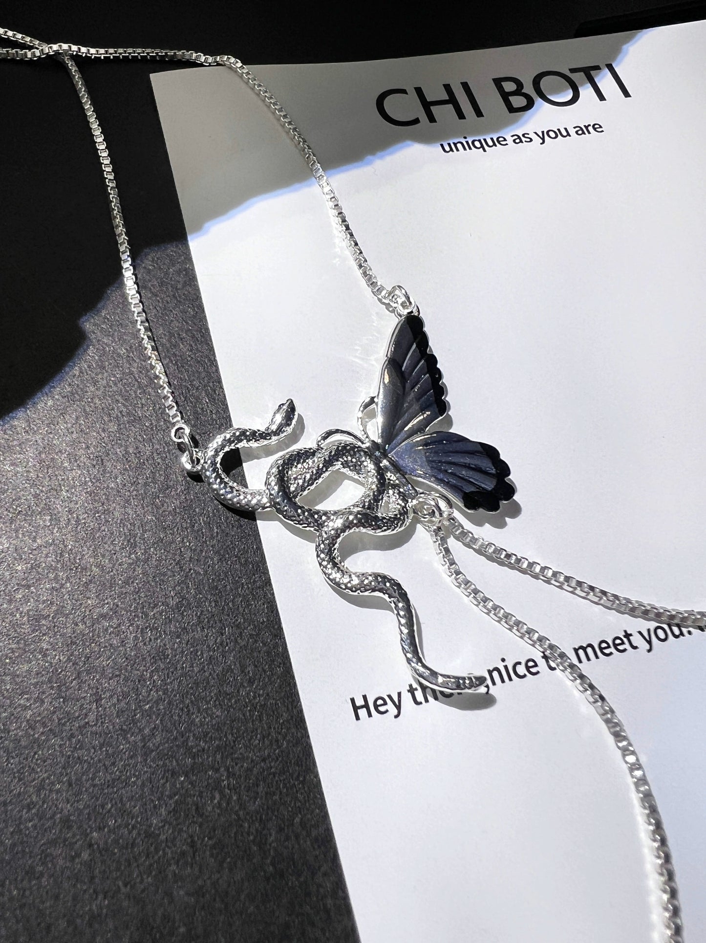 "Snake & Butterfly" Clavicle Chain