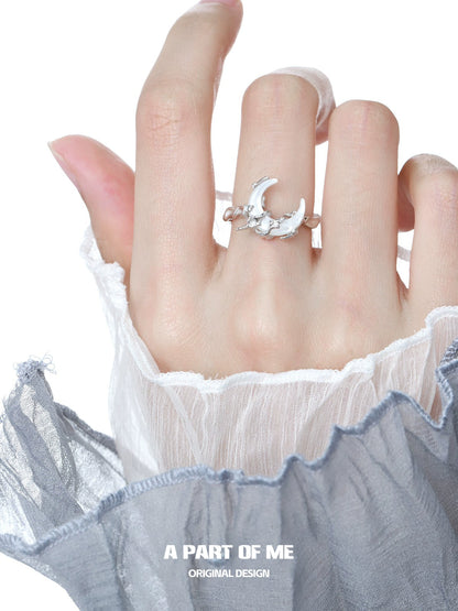 Bone Orchid Moon Ring