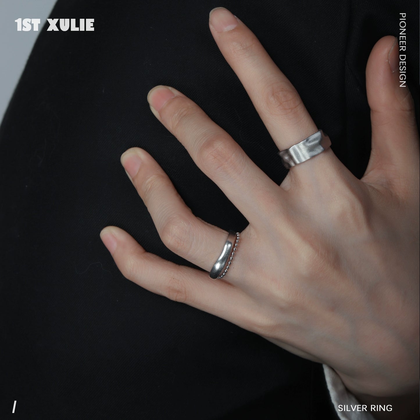 Futuristic Space Twist Silver Ring