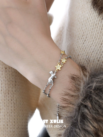 Sweet Cool Star-Picking Cat Bracelet