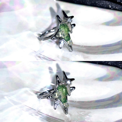 "Green Gemini" Zircon Ring