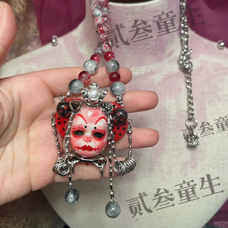 Necklaces-Ersan Tongsheng Original Handmade Heavy Industry Punk Doll Necklace Metal Niche Design Necklace