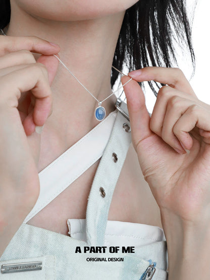 Cool Aquamarine Silver Necklace