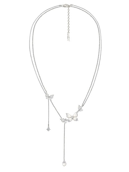 White Fritillary Butterfly Necklace