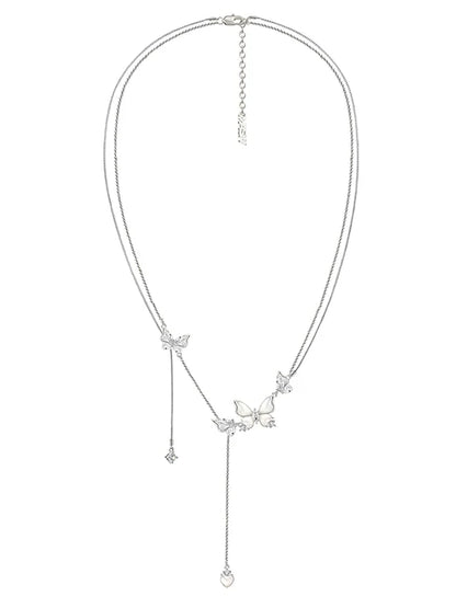 White Fritillary Butterfly Necklace