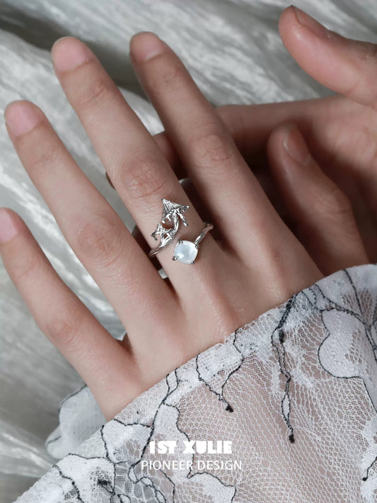 Y2K Agaricus Story Silver Ring