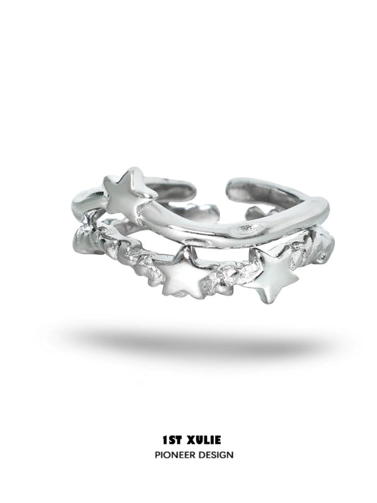 Eternal Starshine Silver Couple Ring
