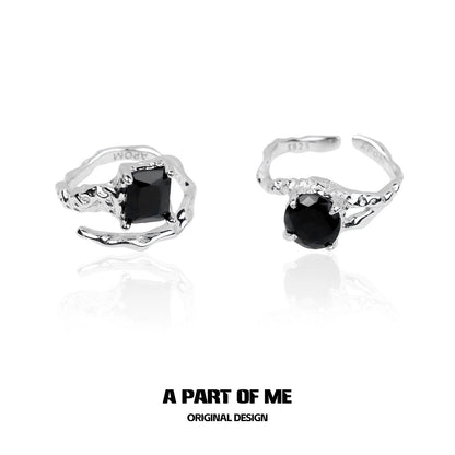 Midnight Gem Couple Rings