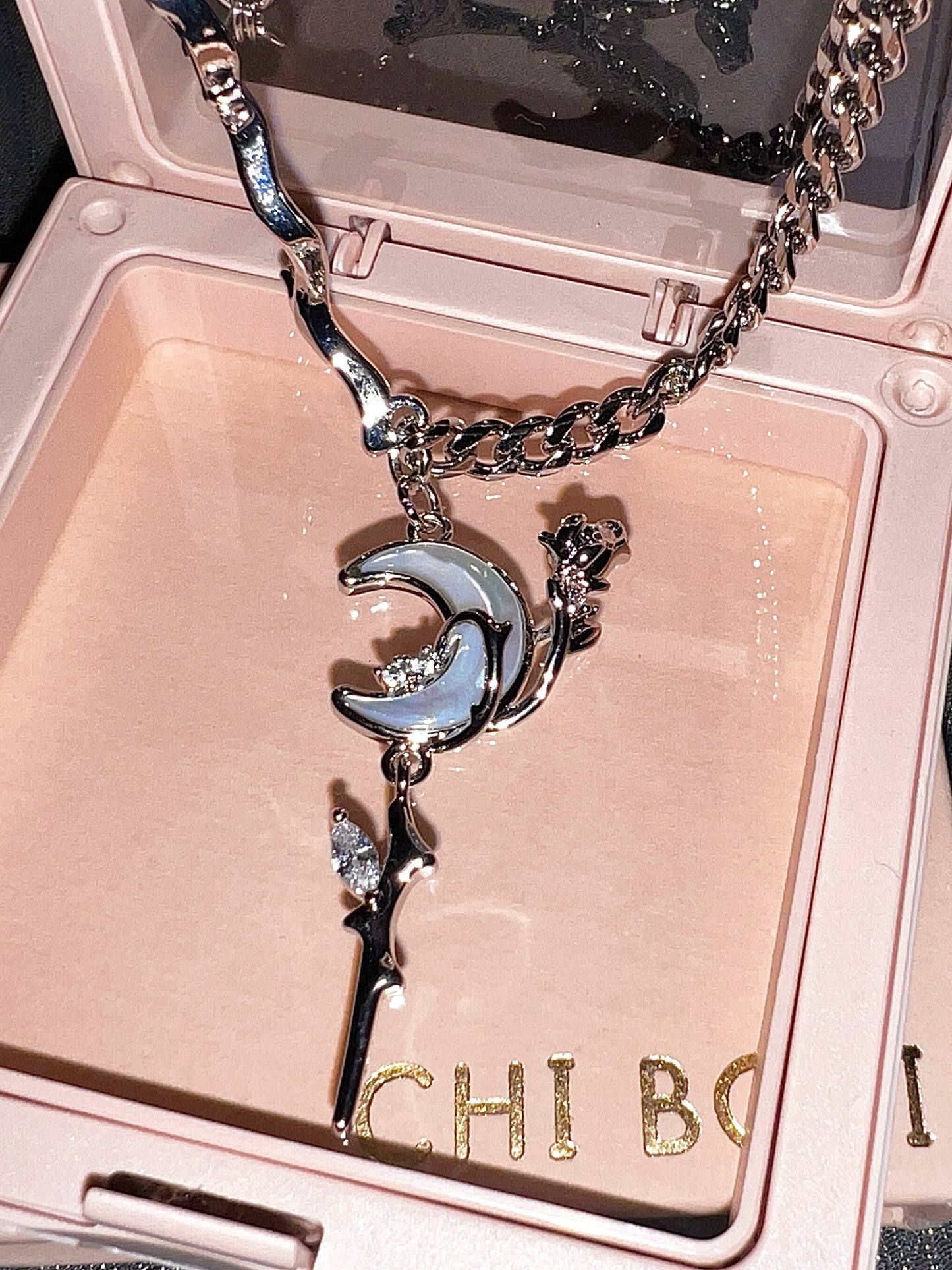 "Rose Luna" Zircon Necklace