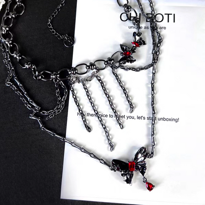 "Nightmare Dark Butterfly" Gothic Necklace