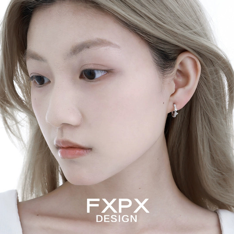 Shattered Star Silver Earrings