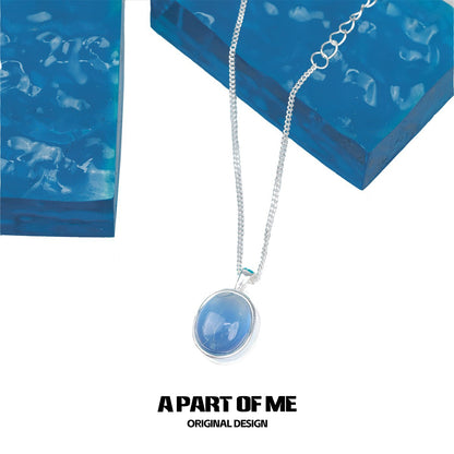 Cool Aquamarine Silver Necklace