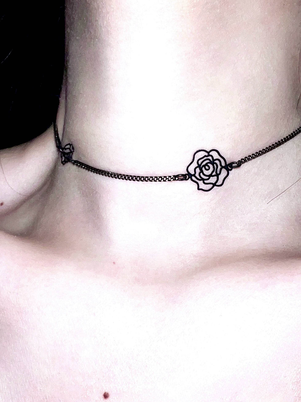"Black Gold Rose" Spliced Choker