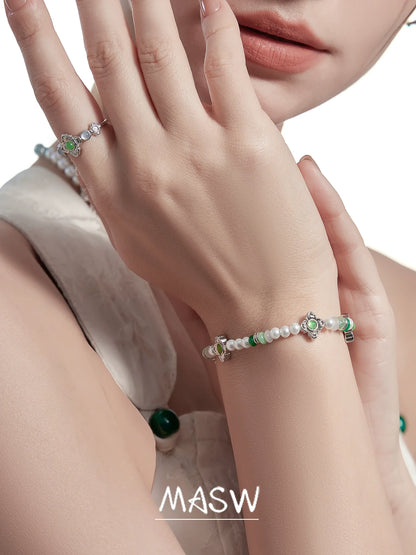 Colorful Clover Vintage Bracelet