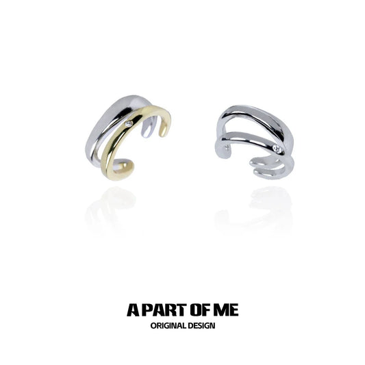 Two-Tone Diamond Accent Ear Clips