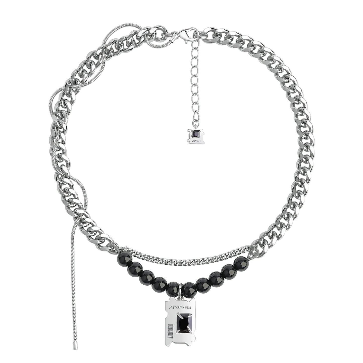 Y2K Dark Matter Beaded Necklace