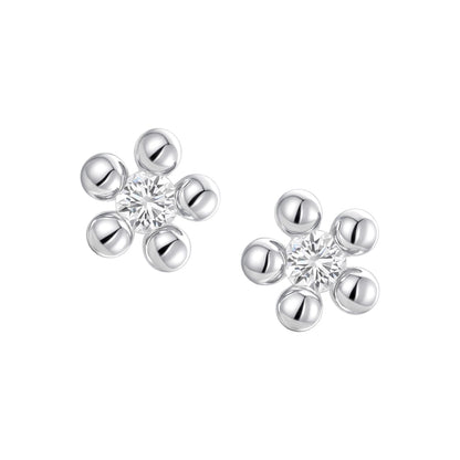 Island Flower Bell Silver Earrings
