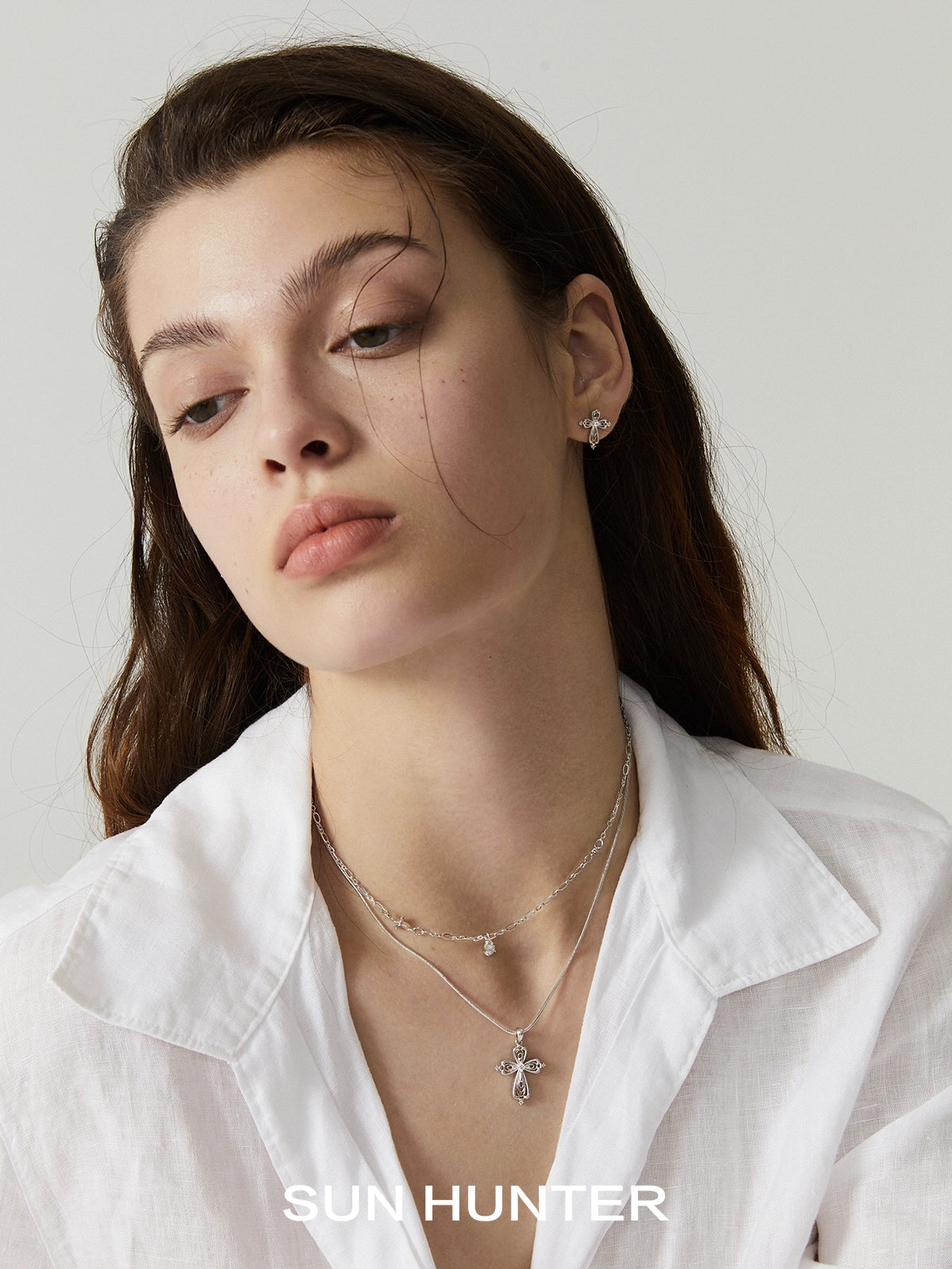 Elegant Teardrop Cross Necklace