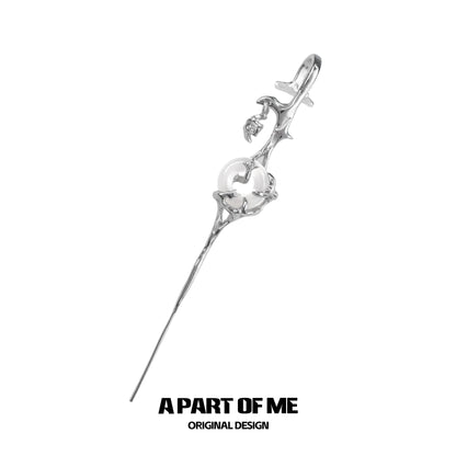 Silver Moon Piercing Earring