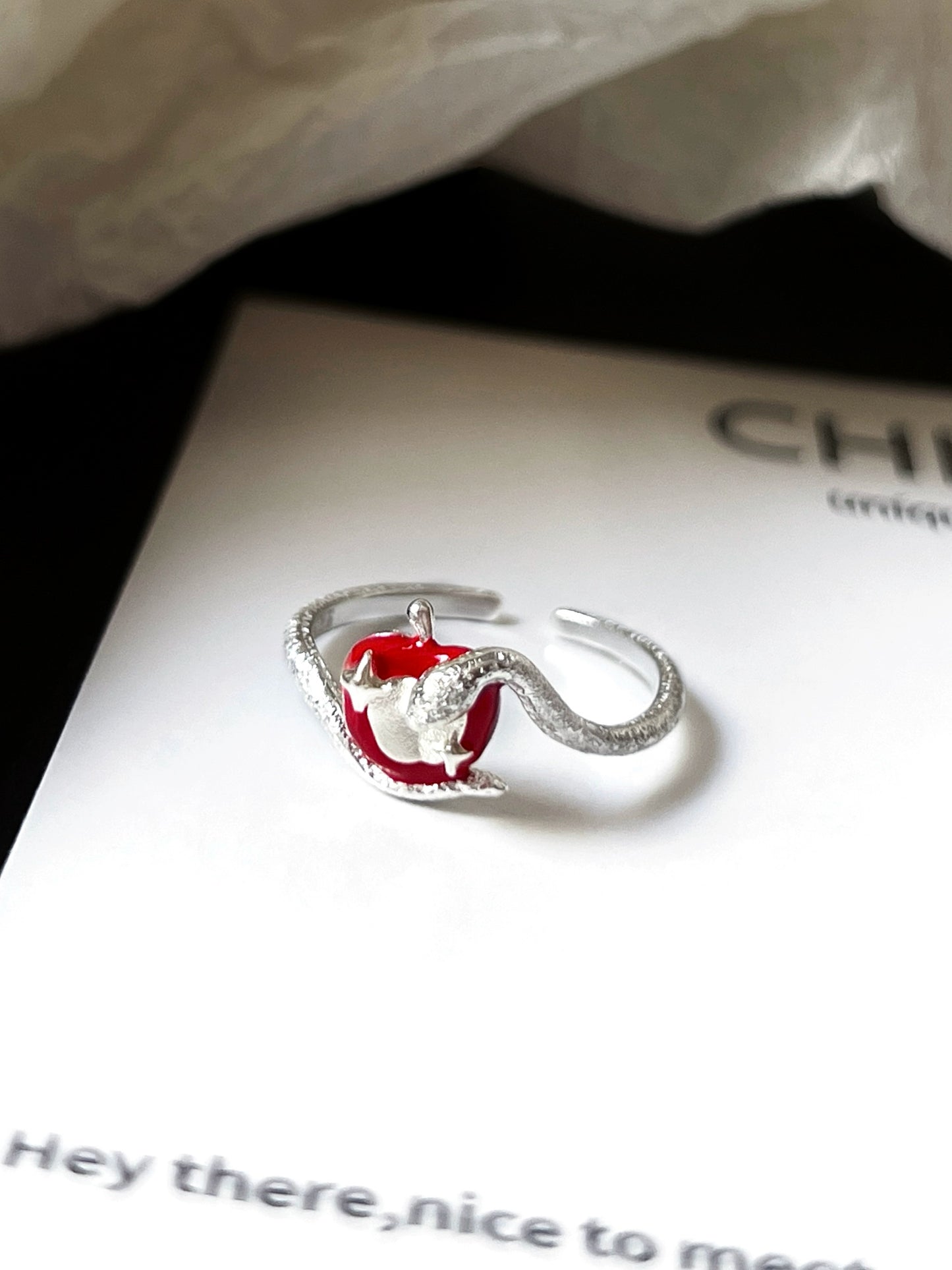 "Forbidden Fruit" Snake Ring