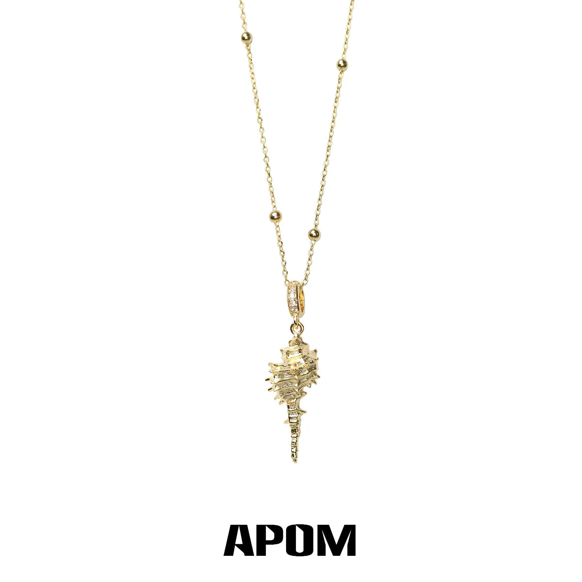 Golden Conch Pendant Necklace