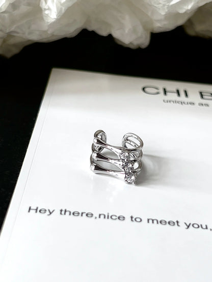 "Bone Deed" Zircon Bone Ear Clip