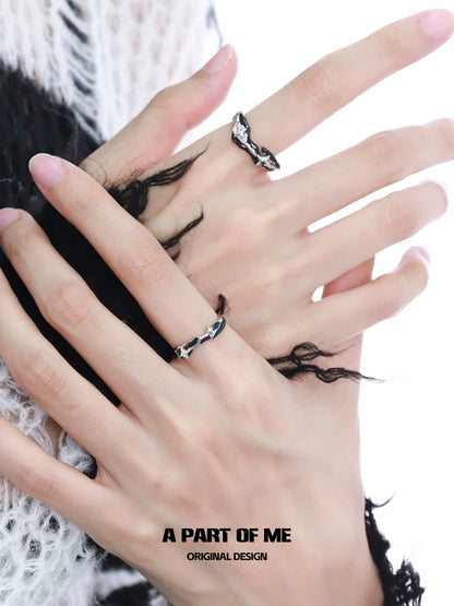 Black Galaxy Couple Rings