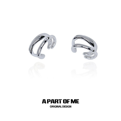 Two-Tone Diamond Accent Ear Clips
