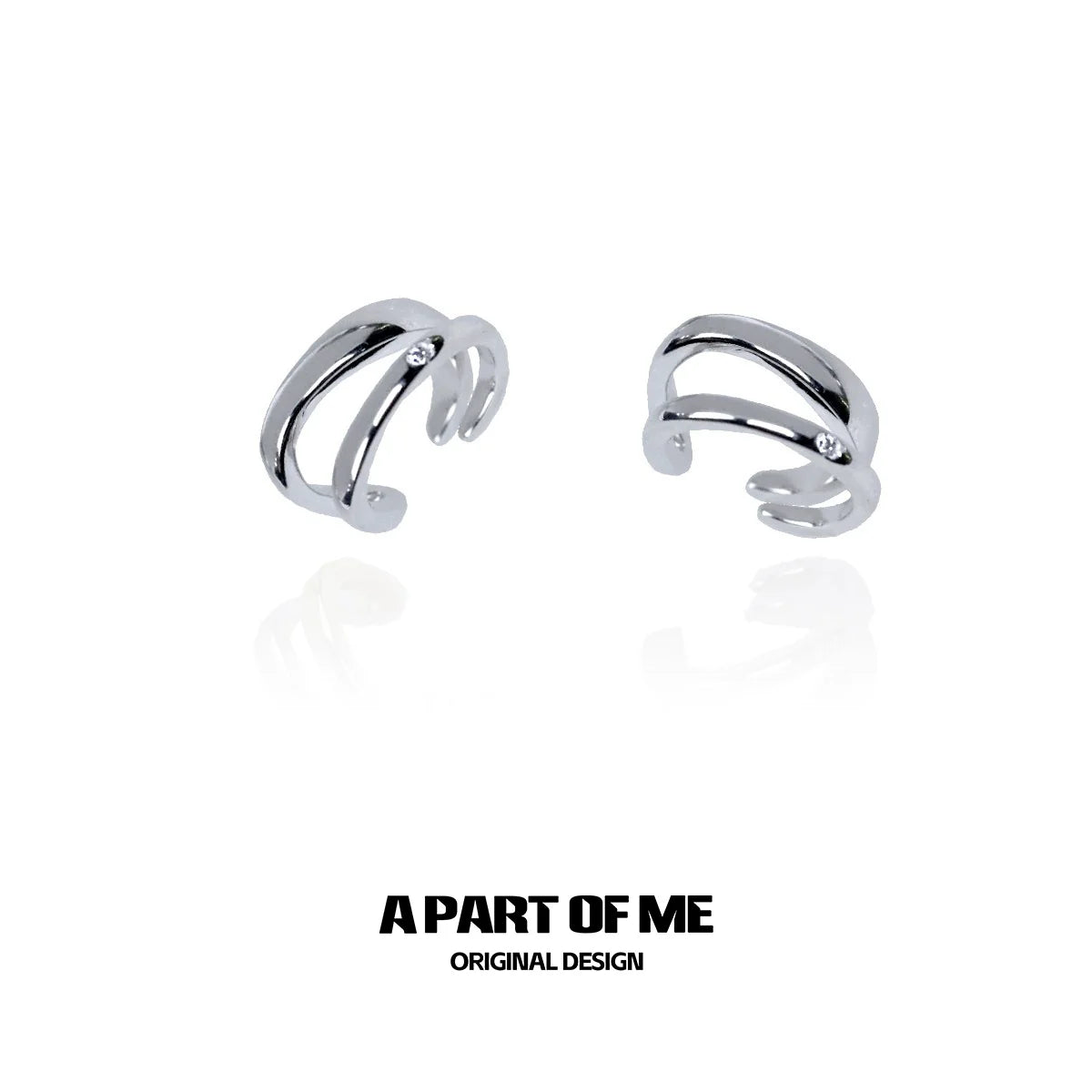 Two-Tone Diamond Accent Ear Clips