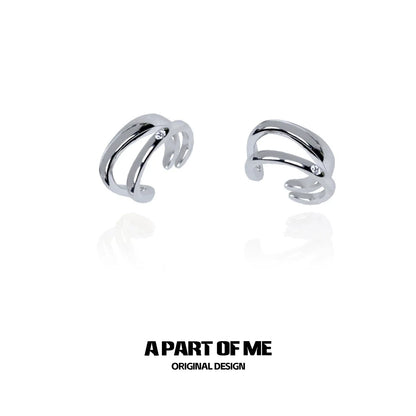 Two-Tone Diamond Accent Ear Clips