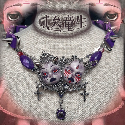 Choker-Ersan Tongsheng original niche personality design dark subculture punk style y2k dark babes choker chain
