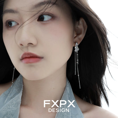 Y2K Chill Tassel Silver Earrings