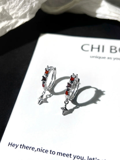 "Chess Girl" Key Earrings