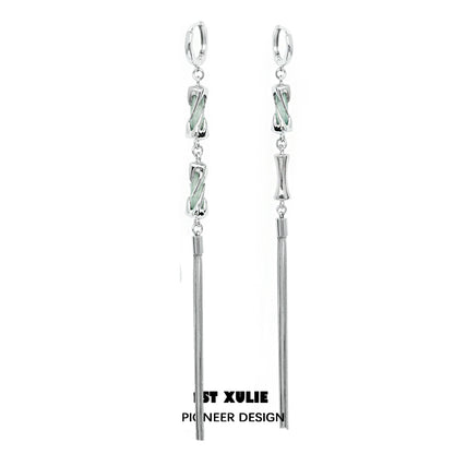 Elegance Jade Tassel Earrings