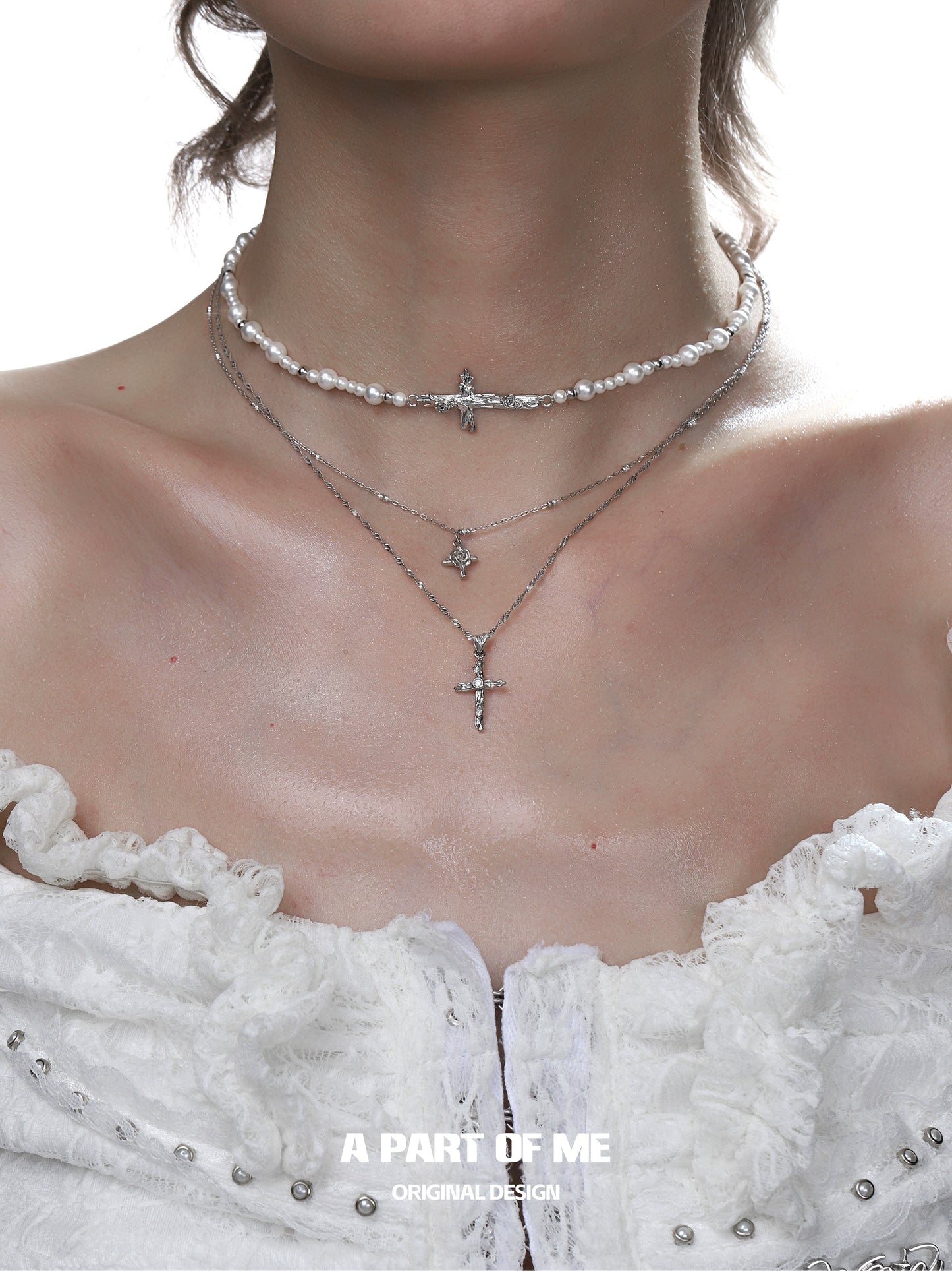 Pearl Angel Rose Necklace
