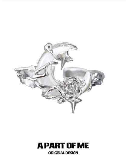 Moonlight Rose Silver Ring