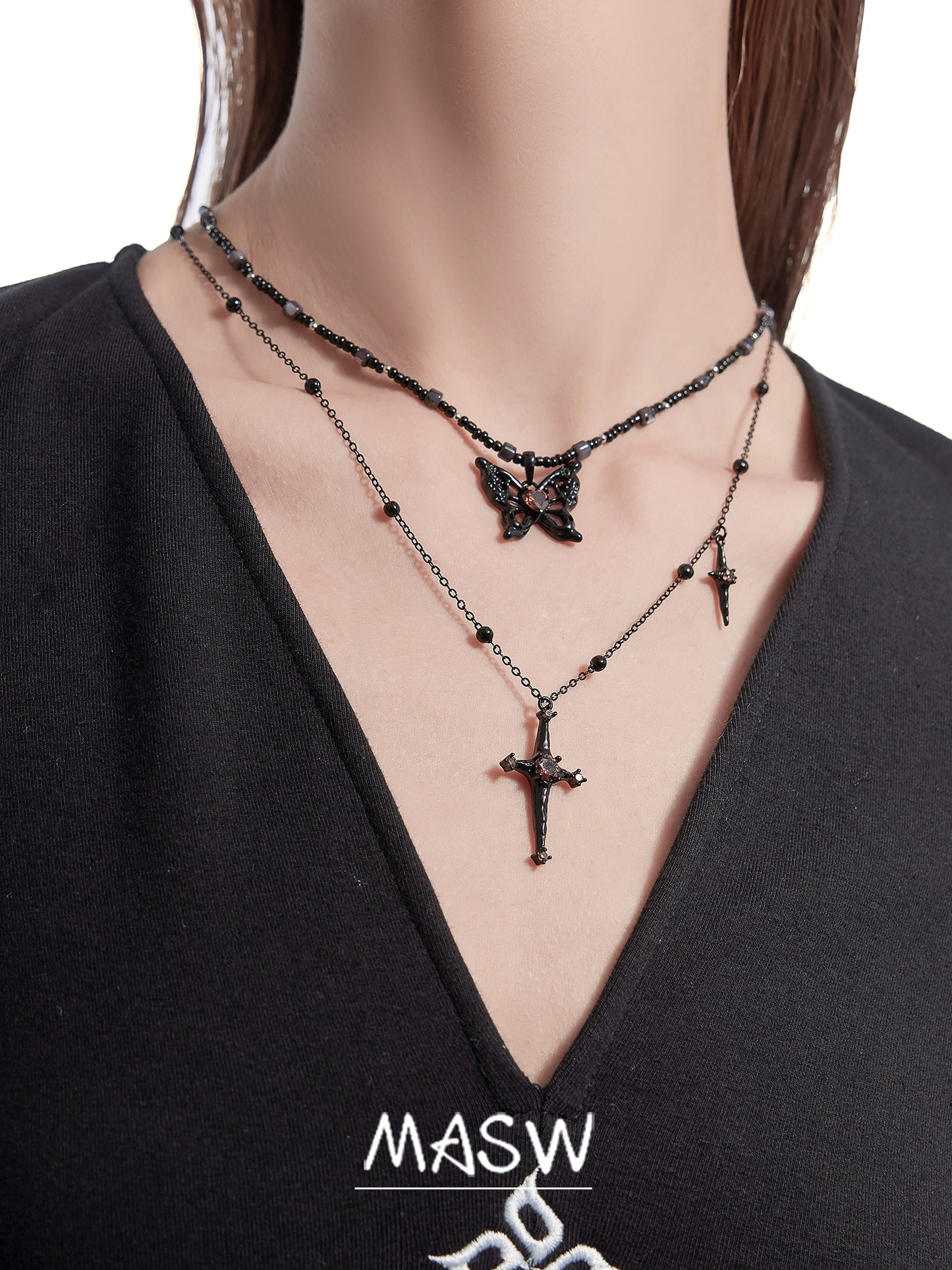 Starlight Brown Butterfly Necklace