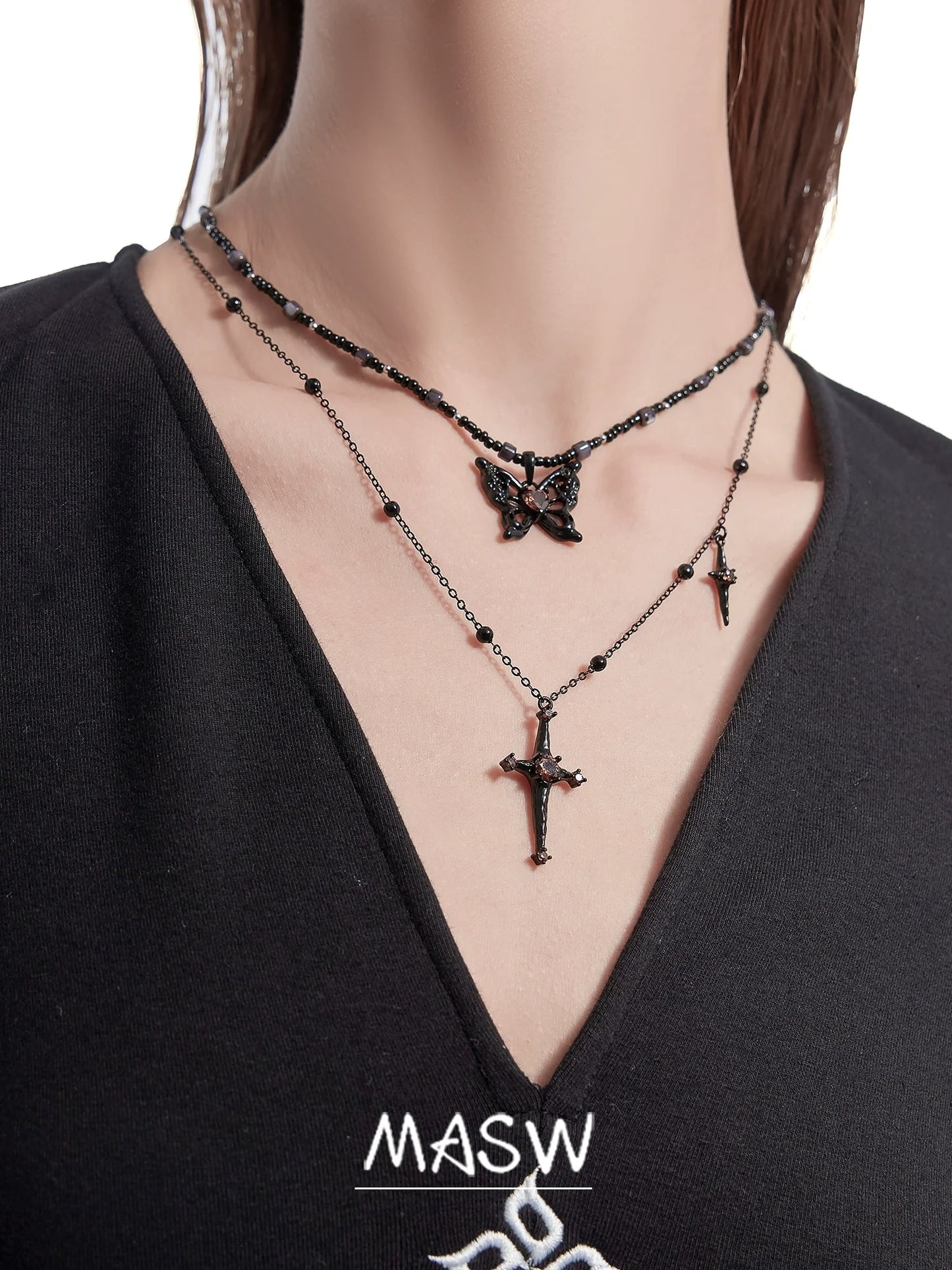Starlight Brown Butterfly Necklace