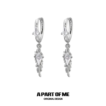 Y2K Feather Zircon Earrings