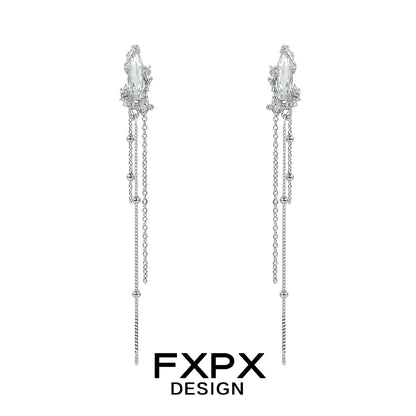 Y2K Chill Tassel Silver Earrings