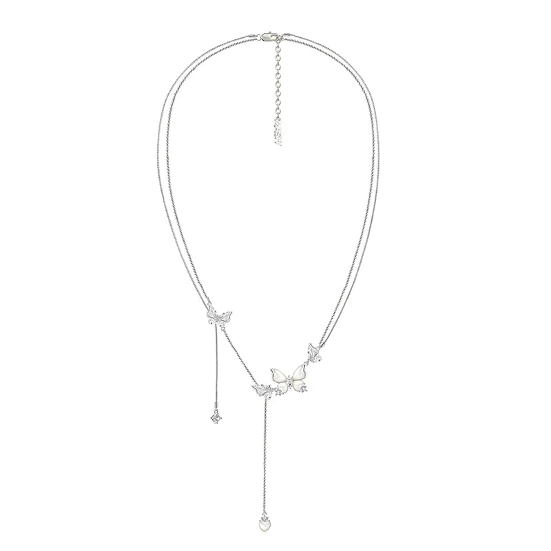 White Fritillary Butterfly Necklace