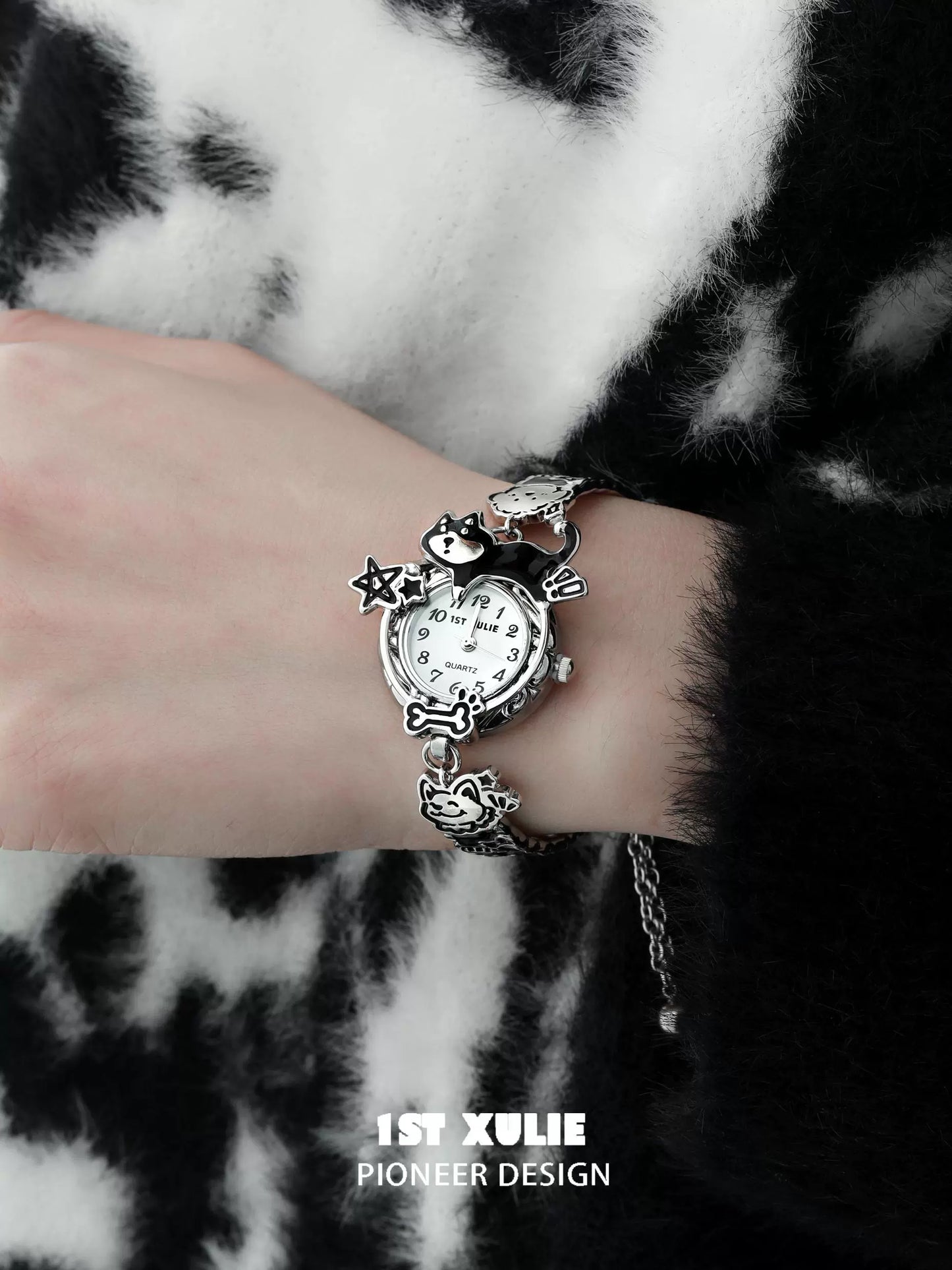 Y2K Happy Puppy Industrial Watch Bracelet