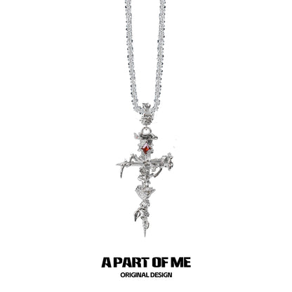 Thorned Rose Sword Necklace